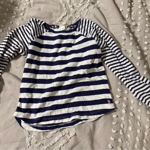 Crewcuts Navy and White Striped Long Sleeve Tee, size 4/5